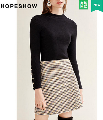 紅袖針織衫套頭純色圓領長袖毛衣